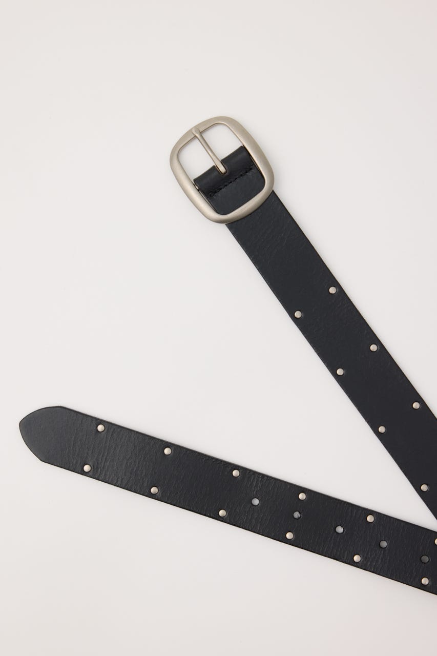 DOUBLE STUDS LEATHER ベルト BLK FREE