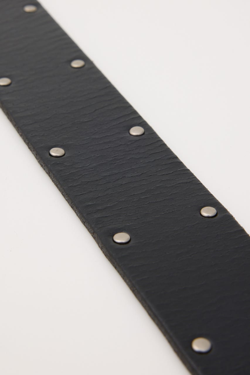 DOUBLE STUDS LEATHER ベルト BLK FREE