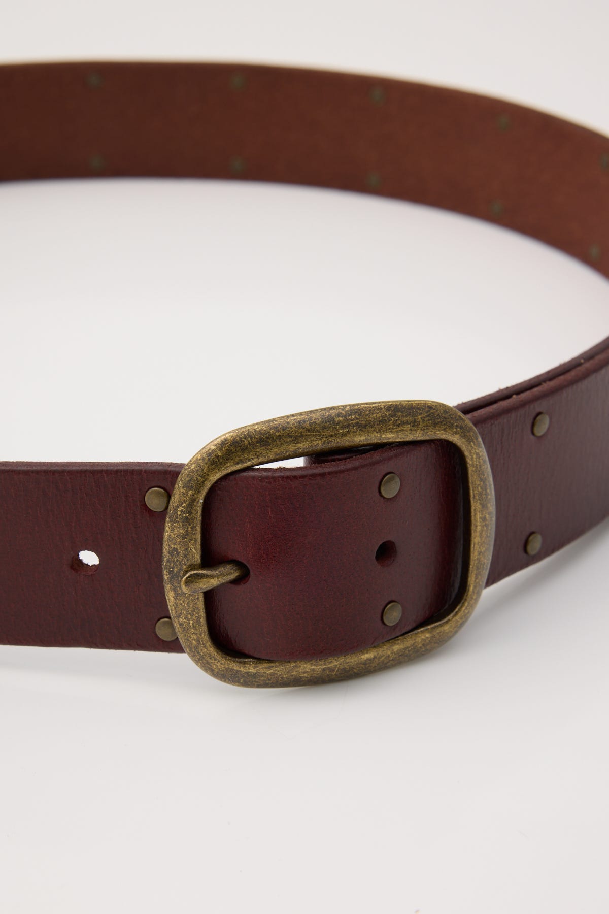 DOUBLE STUDS LEATHER ベルト BRN FREE