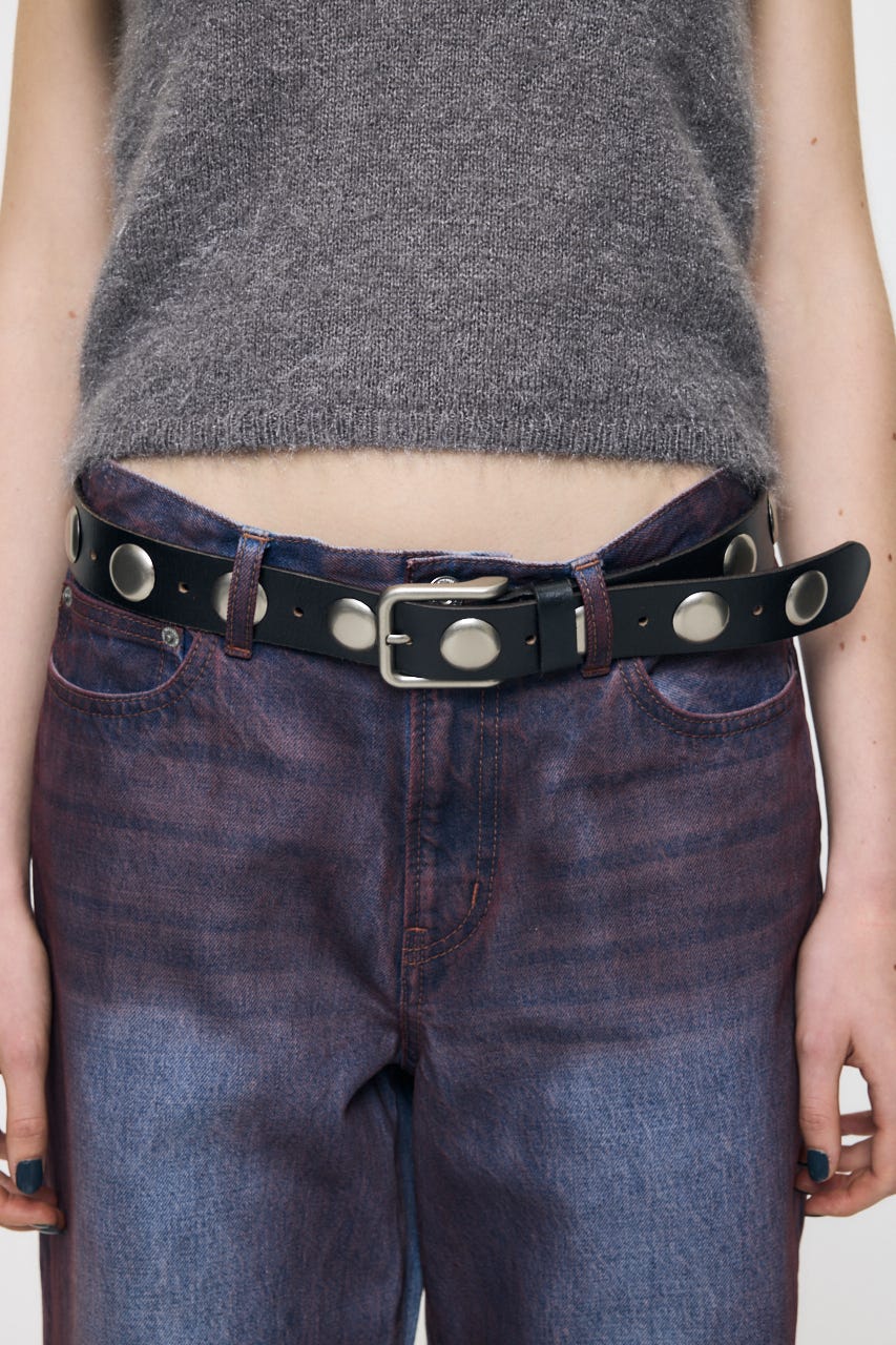 STUDS LEATHER ベルト BLK FREE