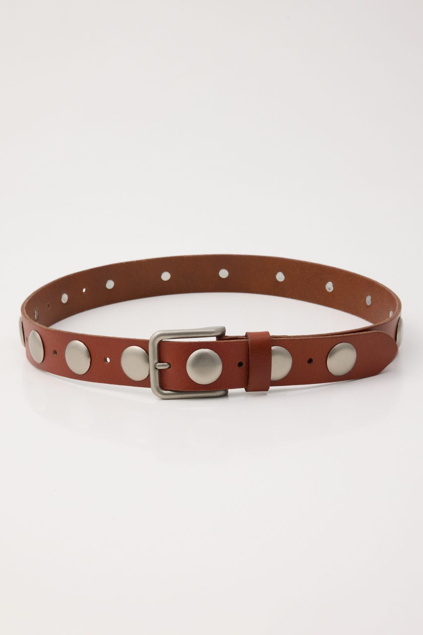 STUDS LEATHER ベルト BRN FREE