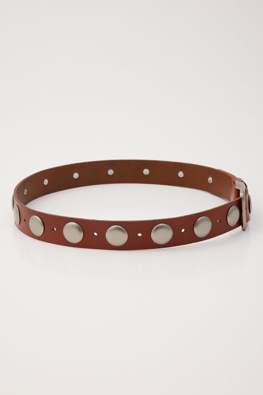 STUDS LEATHER ベルト BRN FREE