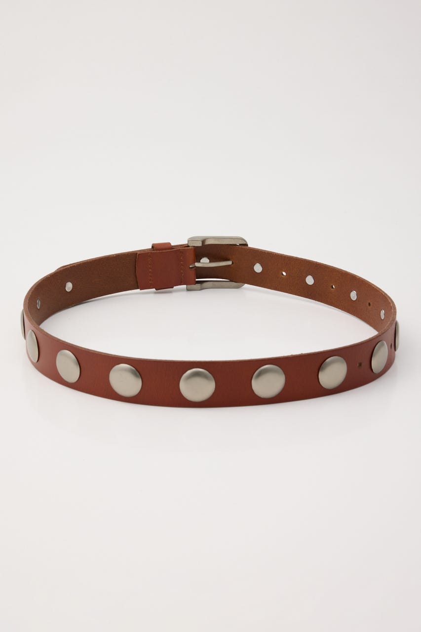 STUDS LEATHER ベルト BRN FREE