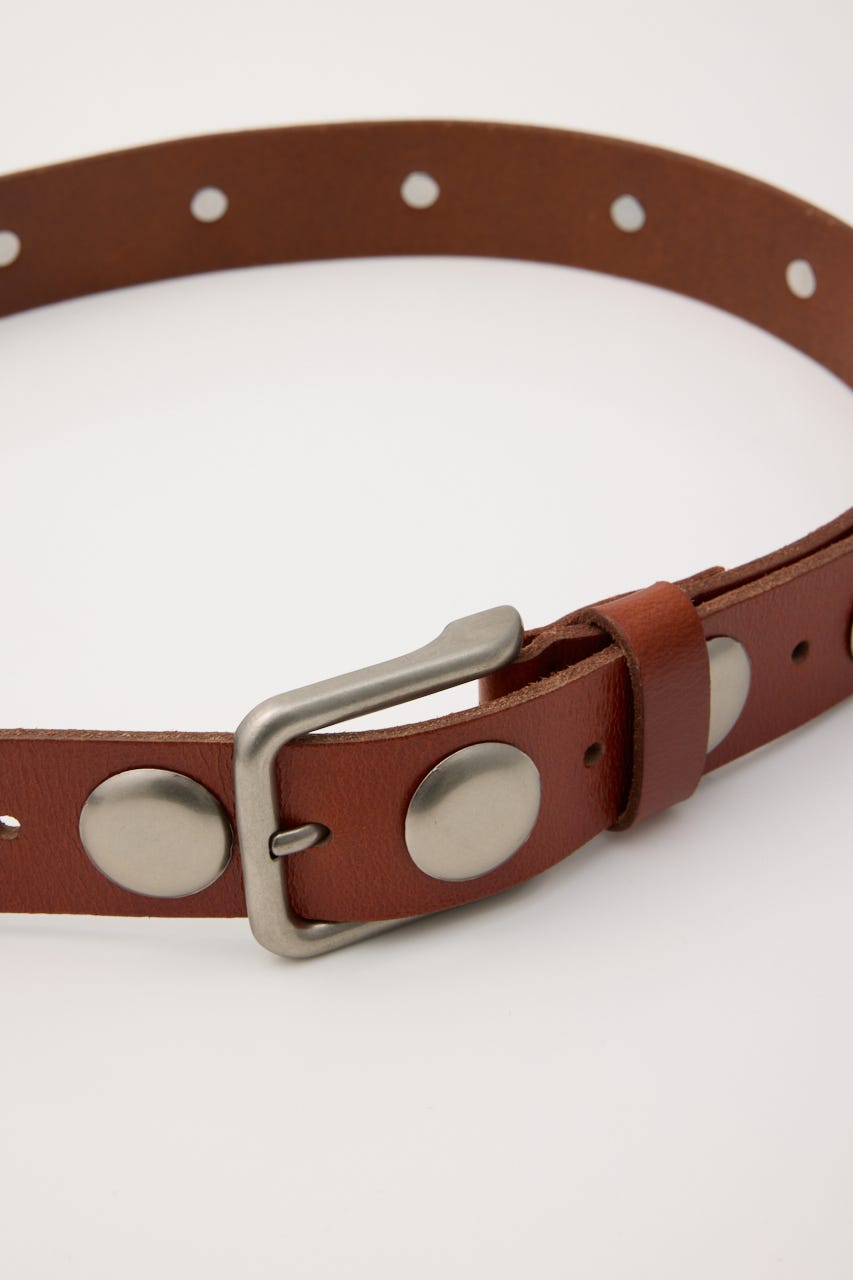 STUDS LEATHER ベルト BRN FREE