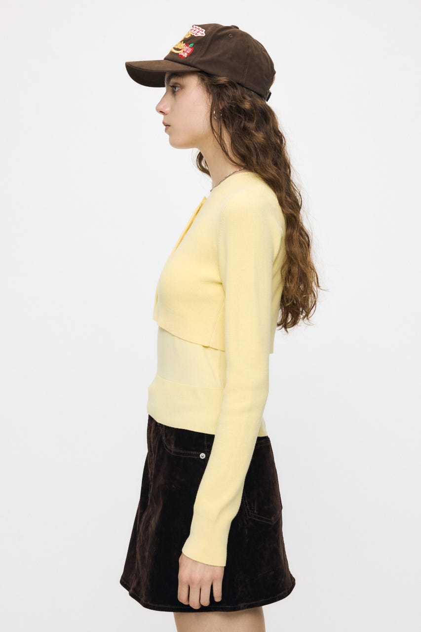 LAYERED LIKE BUTTON UP ニット L/YEL FREE