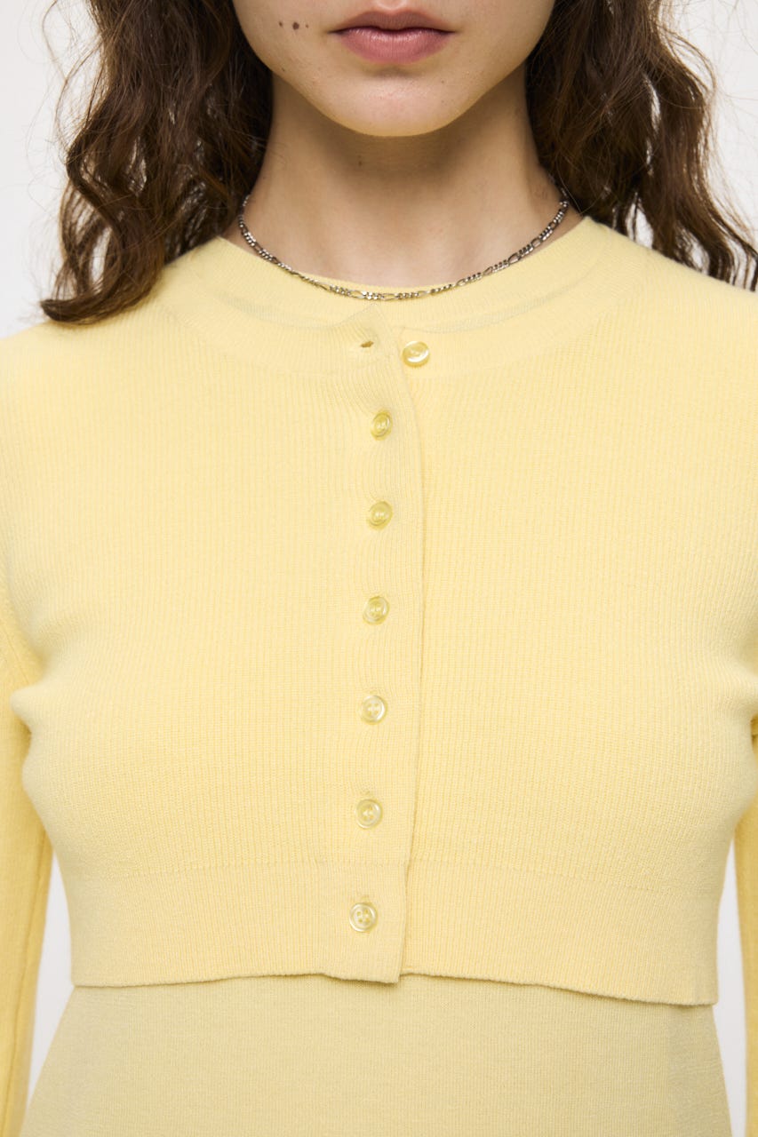 LAYERED LIKE BUTTON UP ニット L/YEL FREE