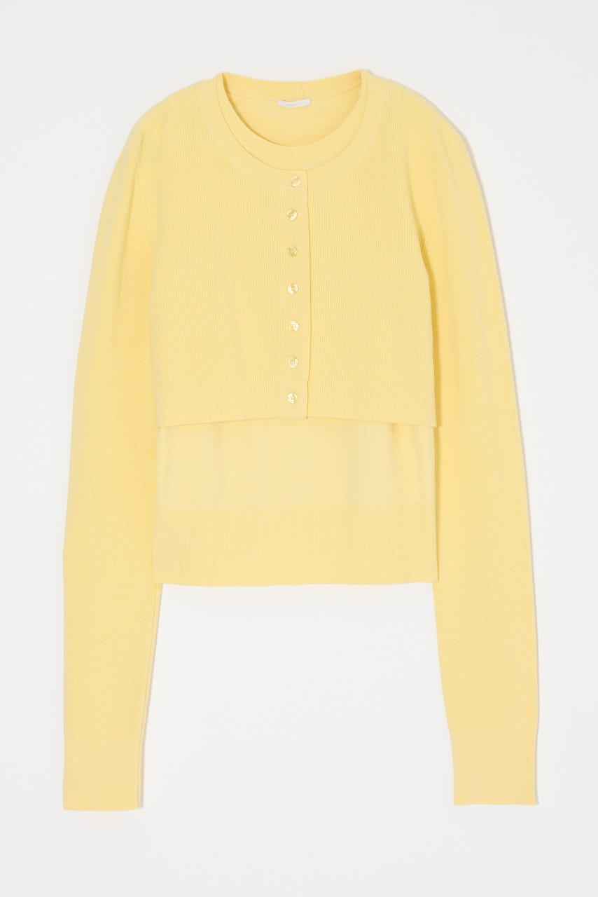 LAYERED LIKE BUTTON UP ニット L/YEL FREE