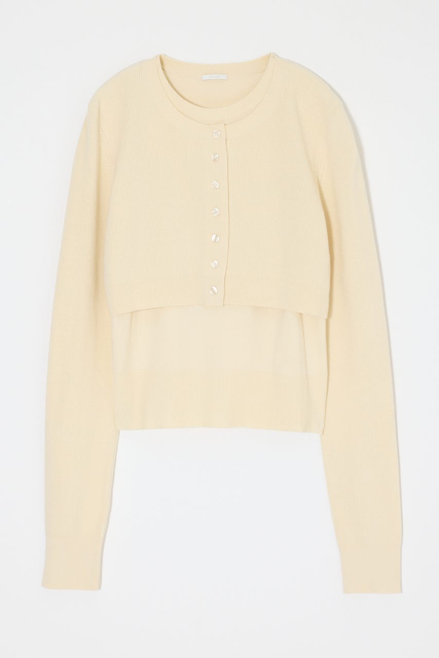 LAYERED LIKE BUTTON UP ニット O/WHT FREE