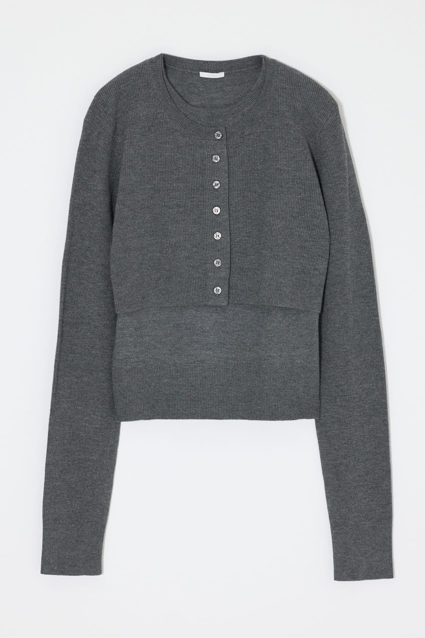 LAYERED LIKE BUTTON UP ニット T.GRY FREE