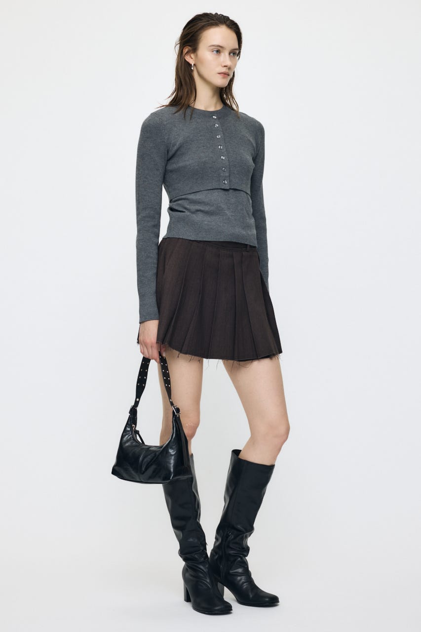 LAYERED LIKE BUTTON UP ニット T.GRY FREE