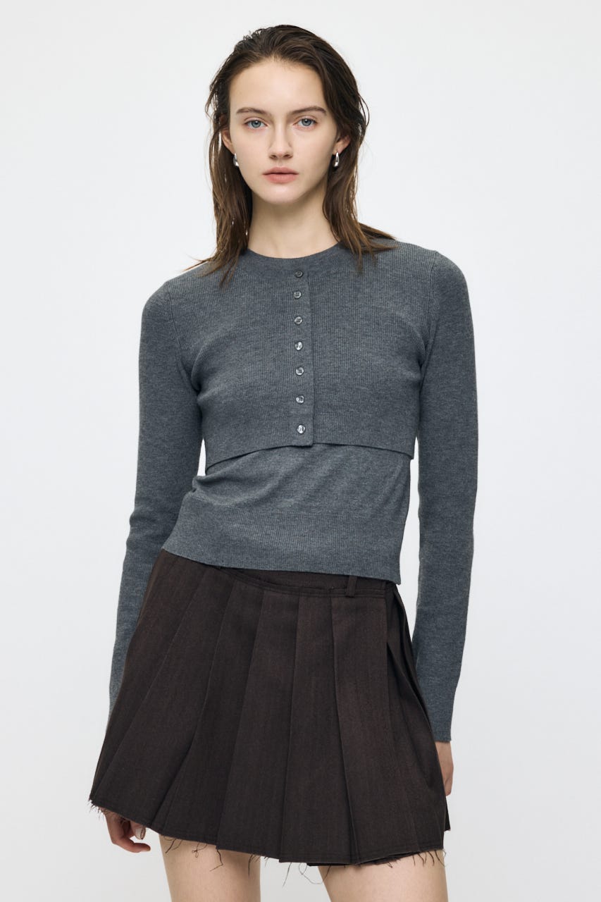 LAYERED LIKE BUTTON UP ニット T.GRY FREE