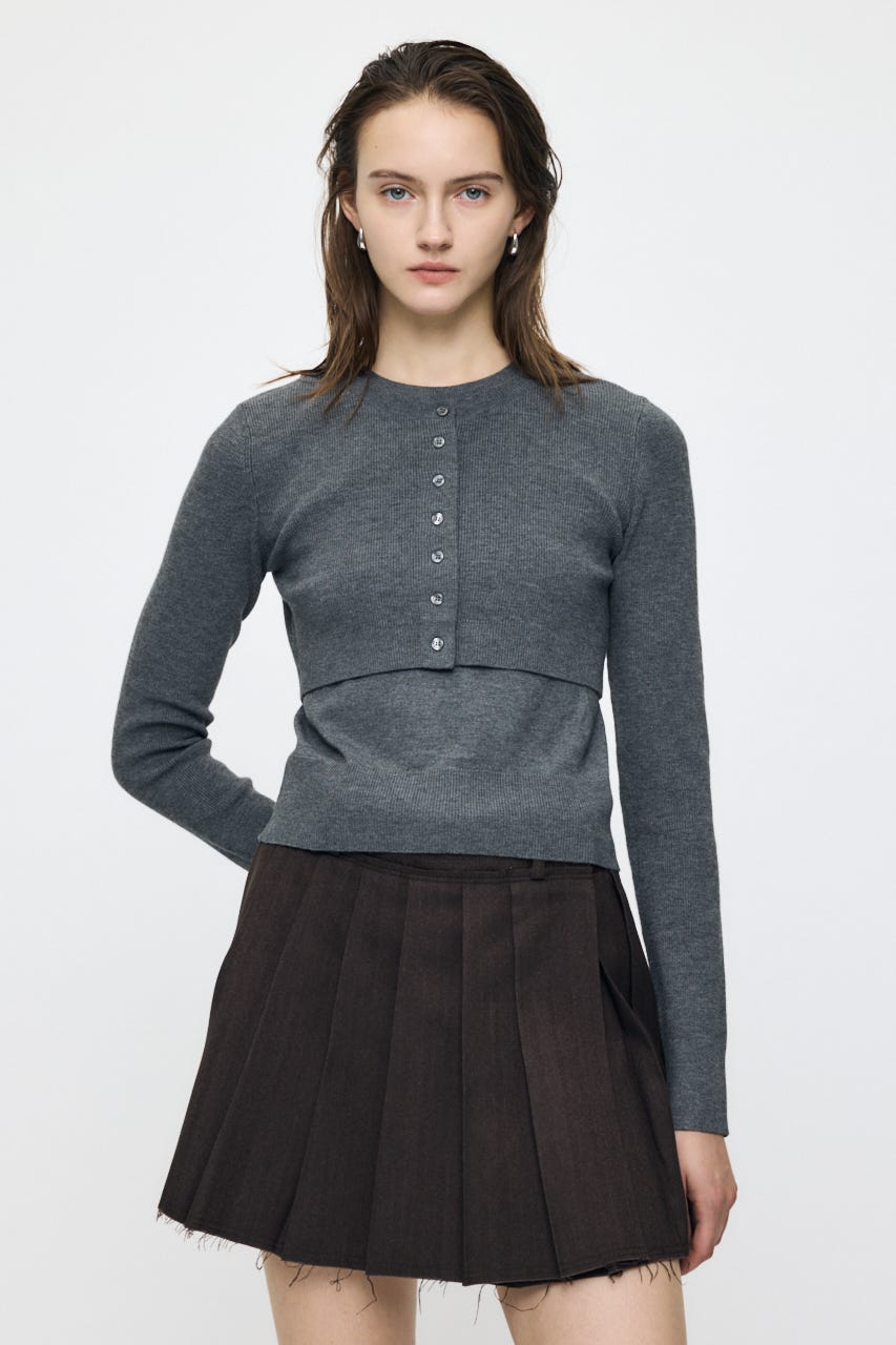 LAYERED LIKE BUTTON UP ニット T.GRY FREE
