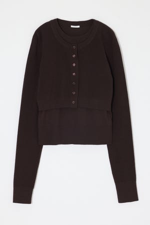 LAYERED LIKE BUTTON UP ニット
