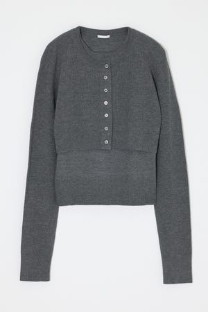 LAYERED LIKE BUTTON UP ニット