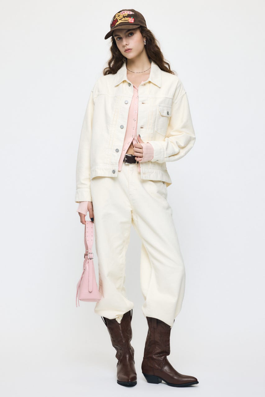 CONTRAST TRIM BUTTON ニット PNK FREE