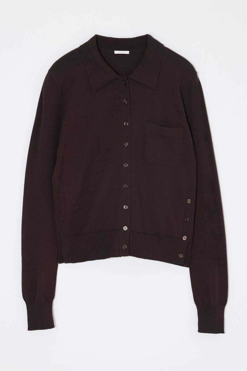 MANY WAY BUTTON KNIT シャツ D/BRN FREE