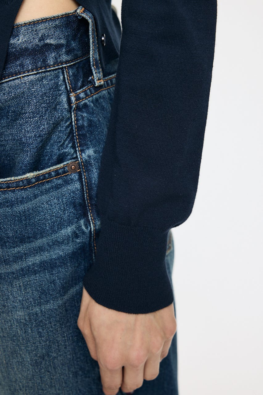 MANY WAY BUTTON KNIT シャツ D/NVY FREE