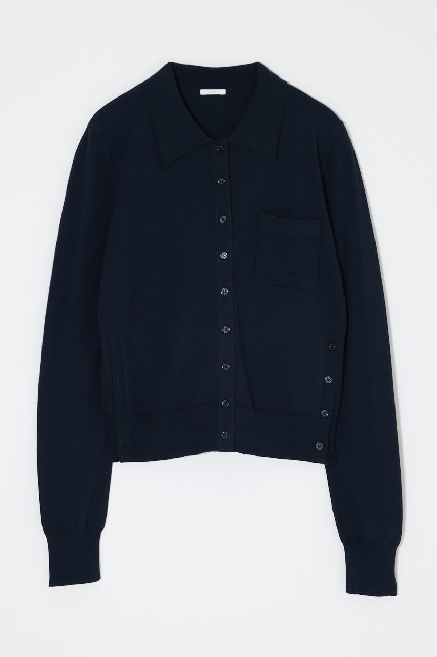 MANY WAY BUTTON KNIT シャツ D/NVY FREE