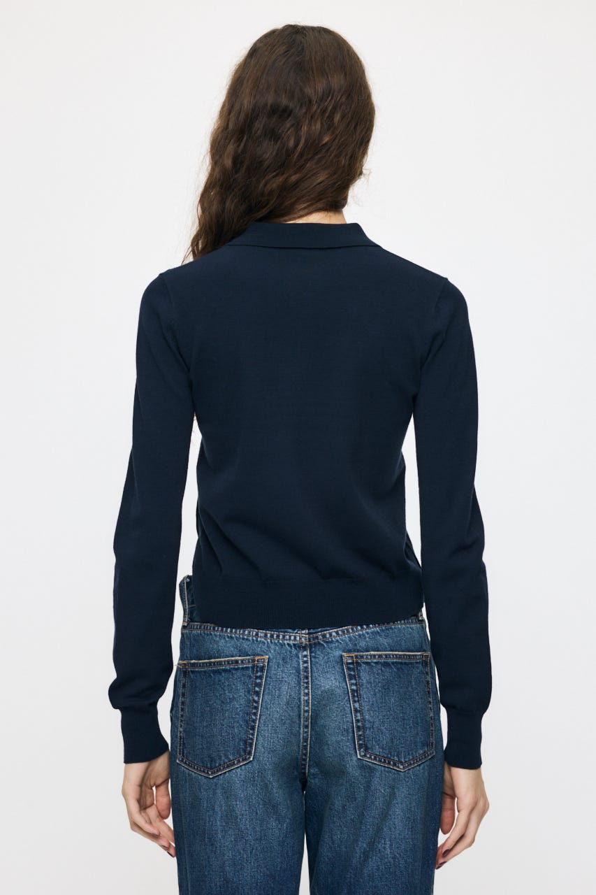 MANY WAY BUTTON KNIT シャツ D/NVY FREE