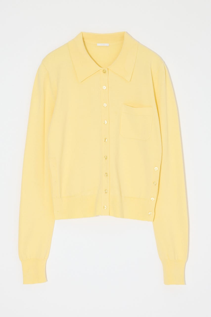 MANY WAY BUTTON KNIT シャツ L/YEL FREE