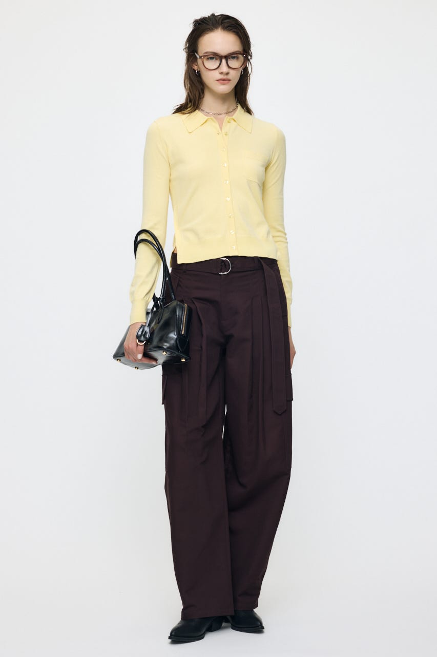 MANY WAY BUTTON KNIT シャツ L/YEL FREE