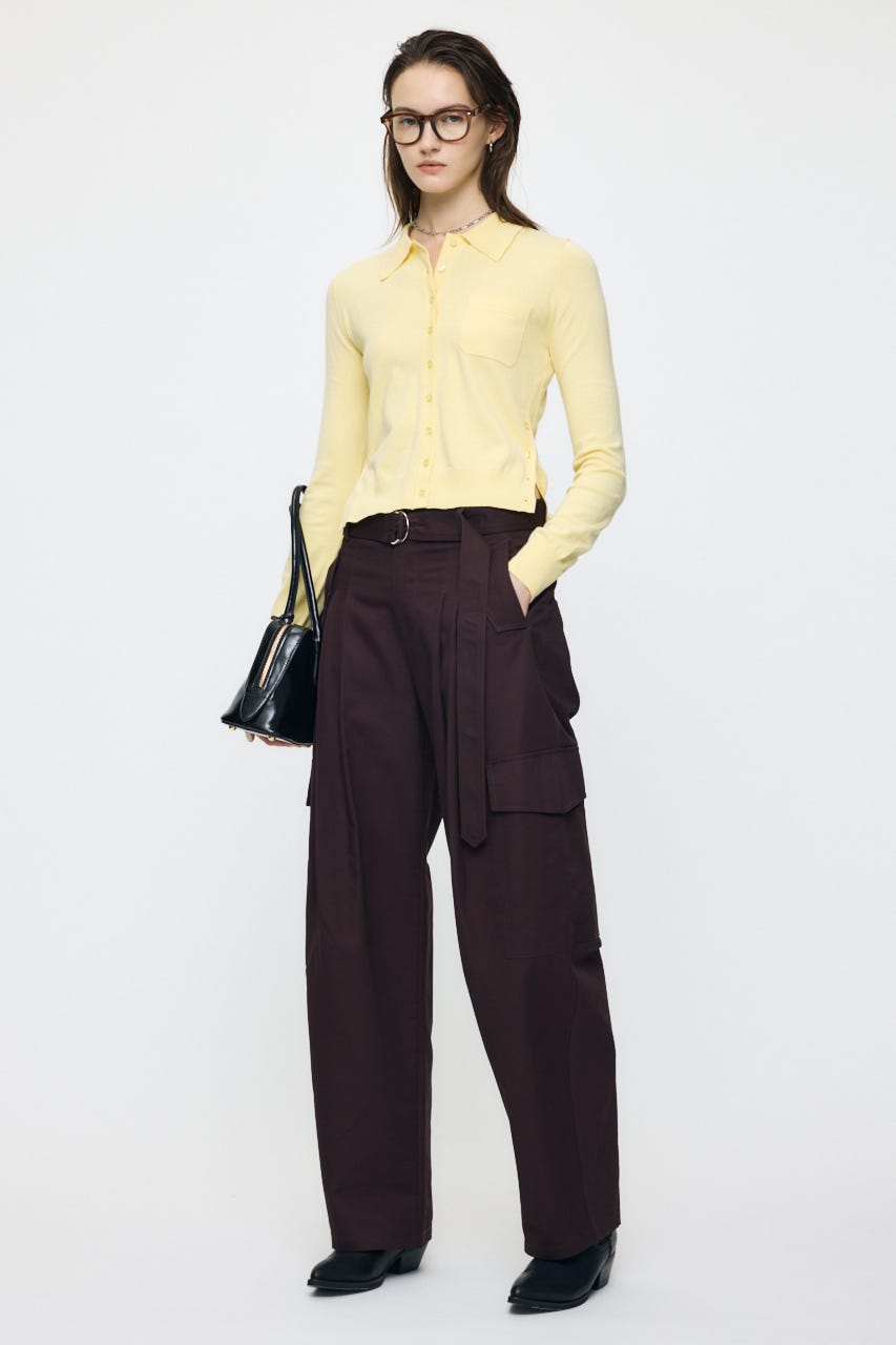 MANY WAY BUTTON KNIT シャツ L/YEL FREE