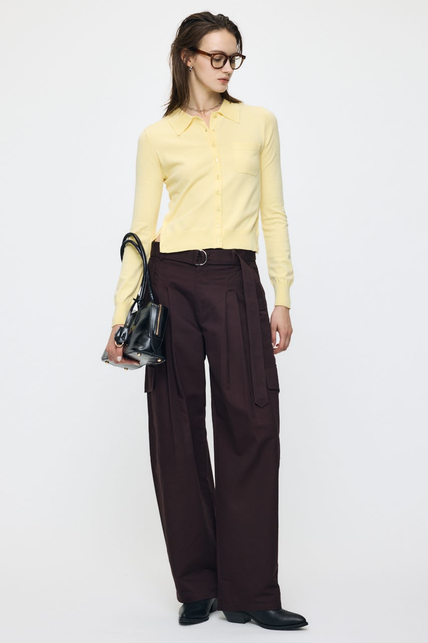 MANY WAY BUTTON KNIT シャツ L/YEL FREE