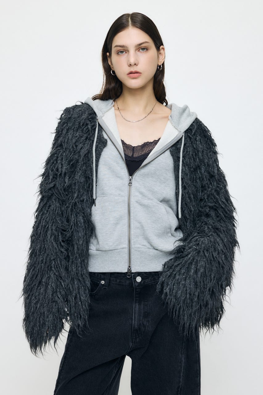 SHAGGY FEATHER カーディガン C.GRY 1