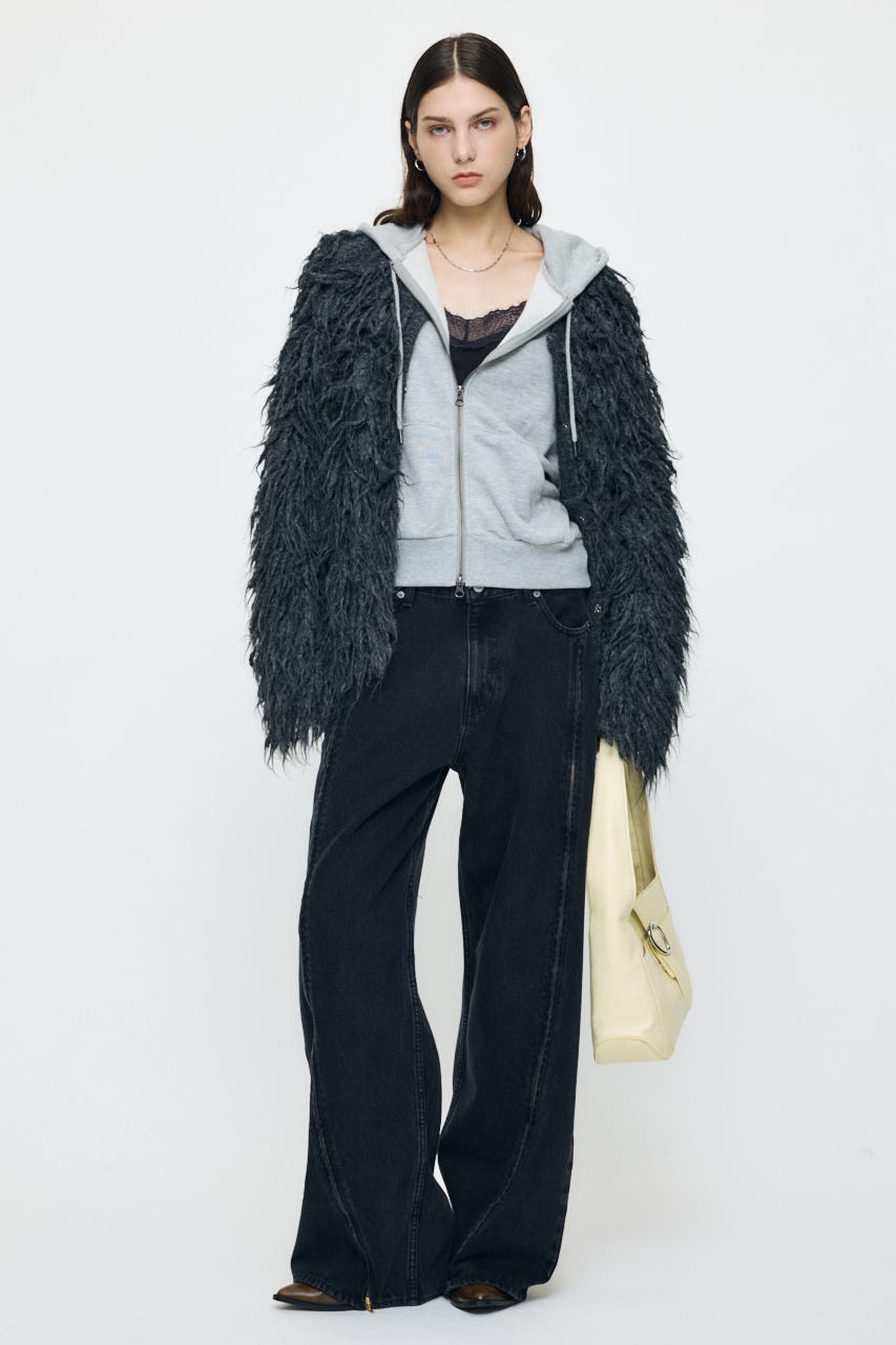 SHAGGY FEATHER カーディガン C.GRY 1
