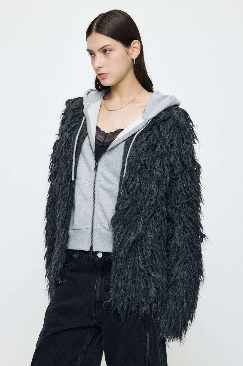 SHAGGY FEATHER カーディガン C.GRY 1