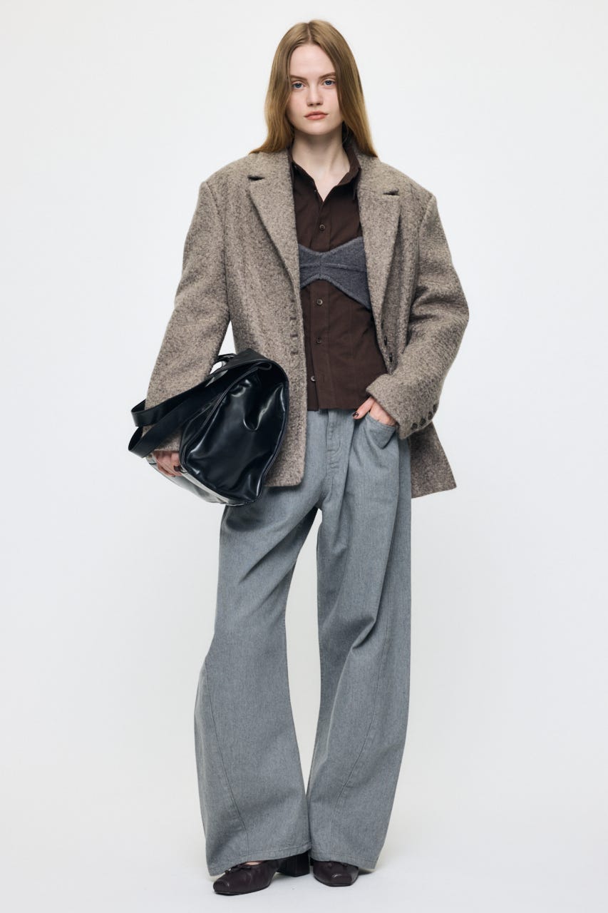 WOOL BLEND KNIT ブラ BRN FREE