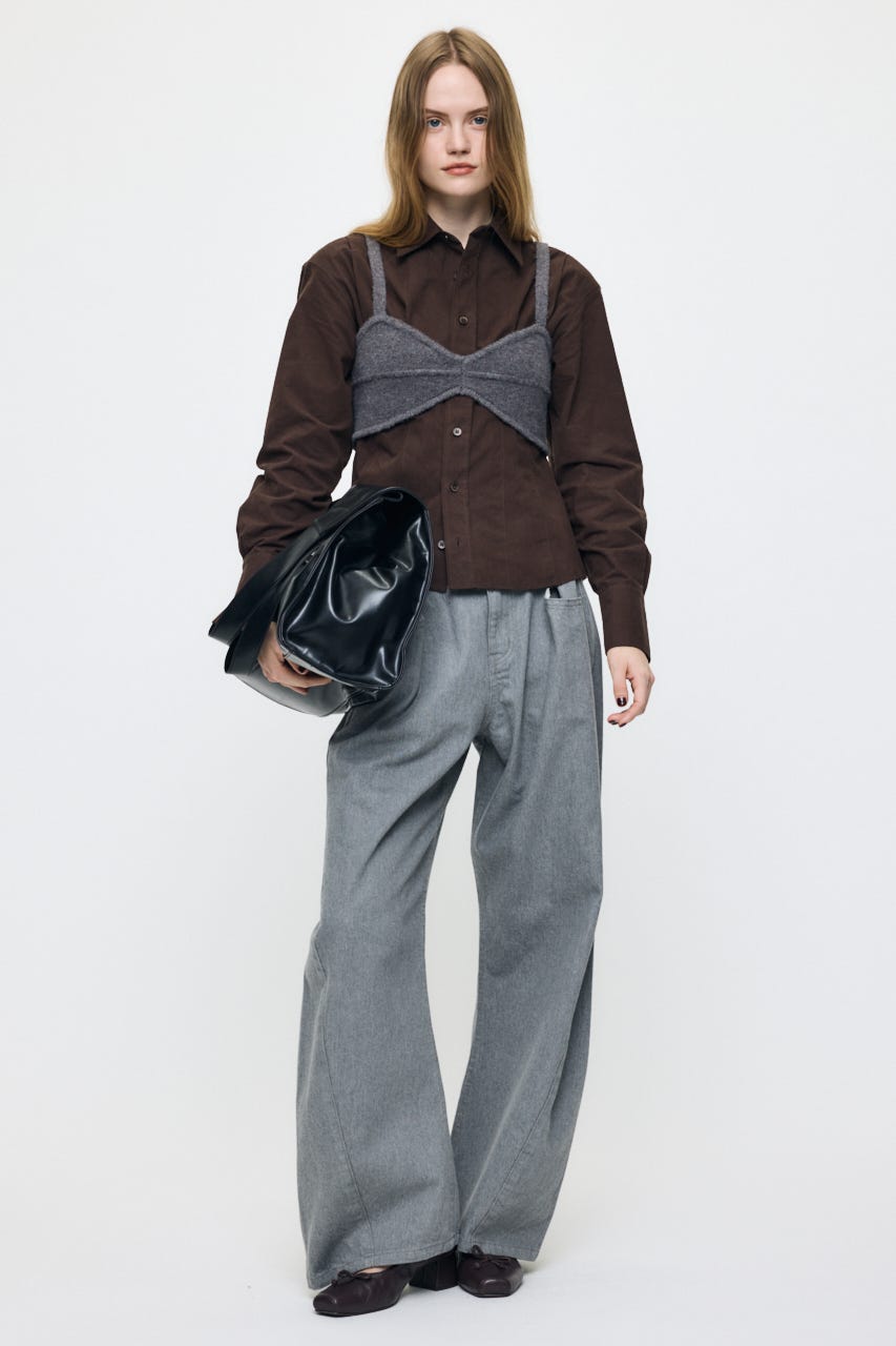 WOOL BLEND KNIT ブラ BRN FREE