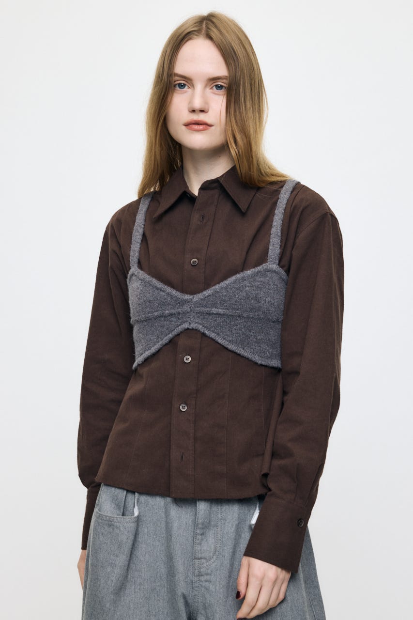 WOOL BLEND KNIT ブラ BRN FREE
