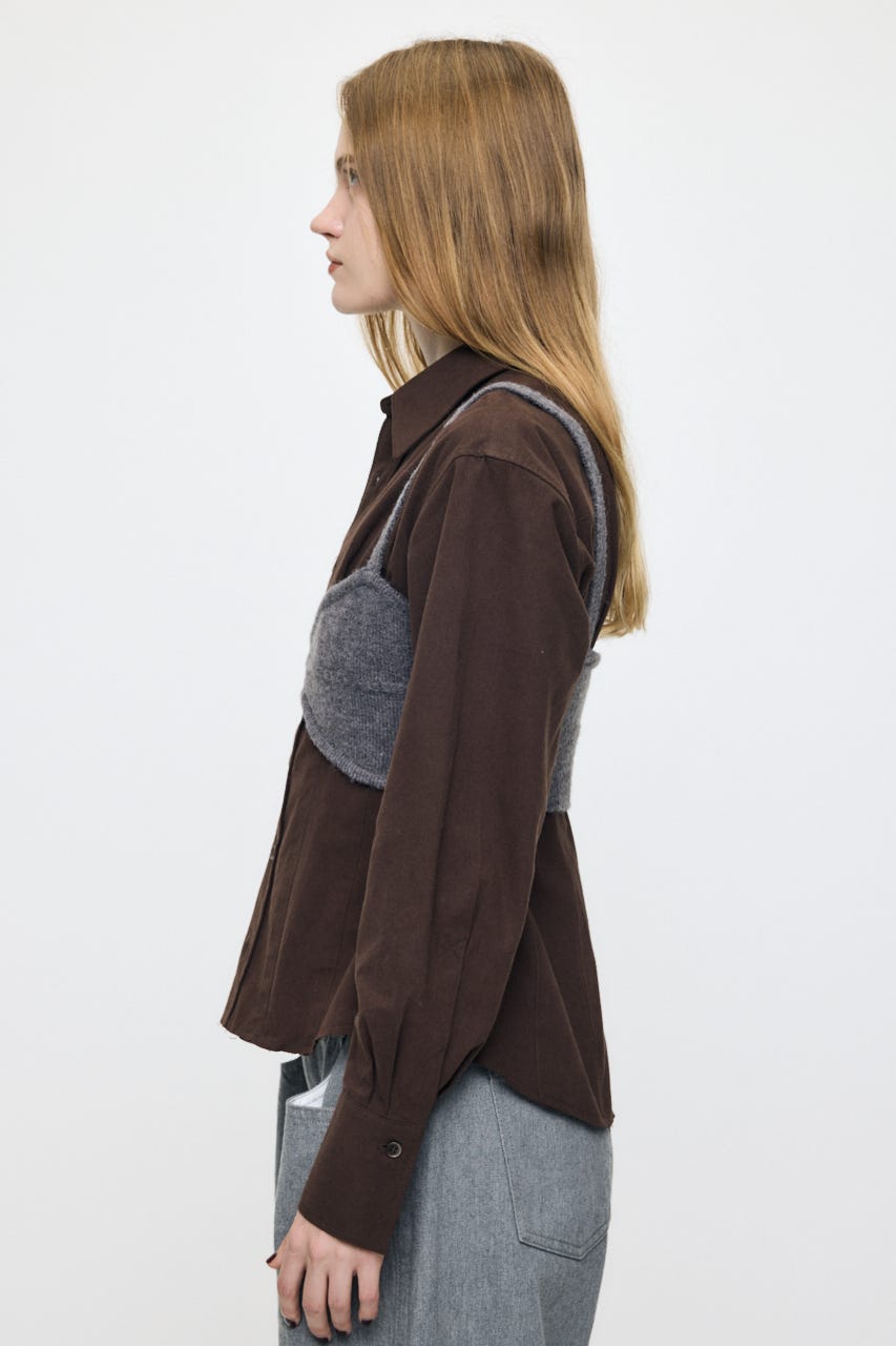 WOOL BLEND KNIT ブラ BRN FREE