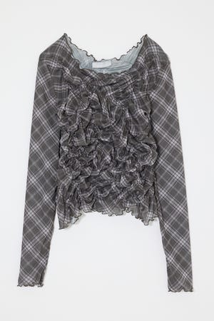 SHIRRING SHEER L/S Tシャツ