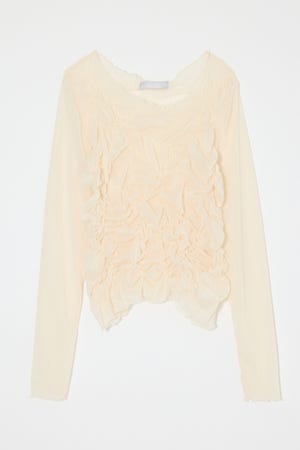 SHIRRING SHEER L/S Tシャツ
