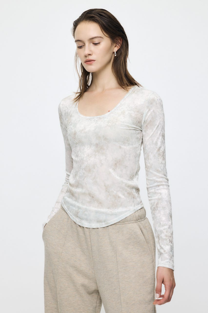 2WAY FLOWER VELOUR トップス IVOY FREE