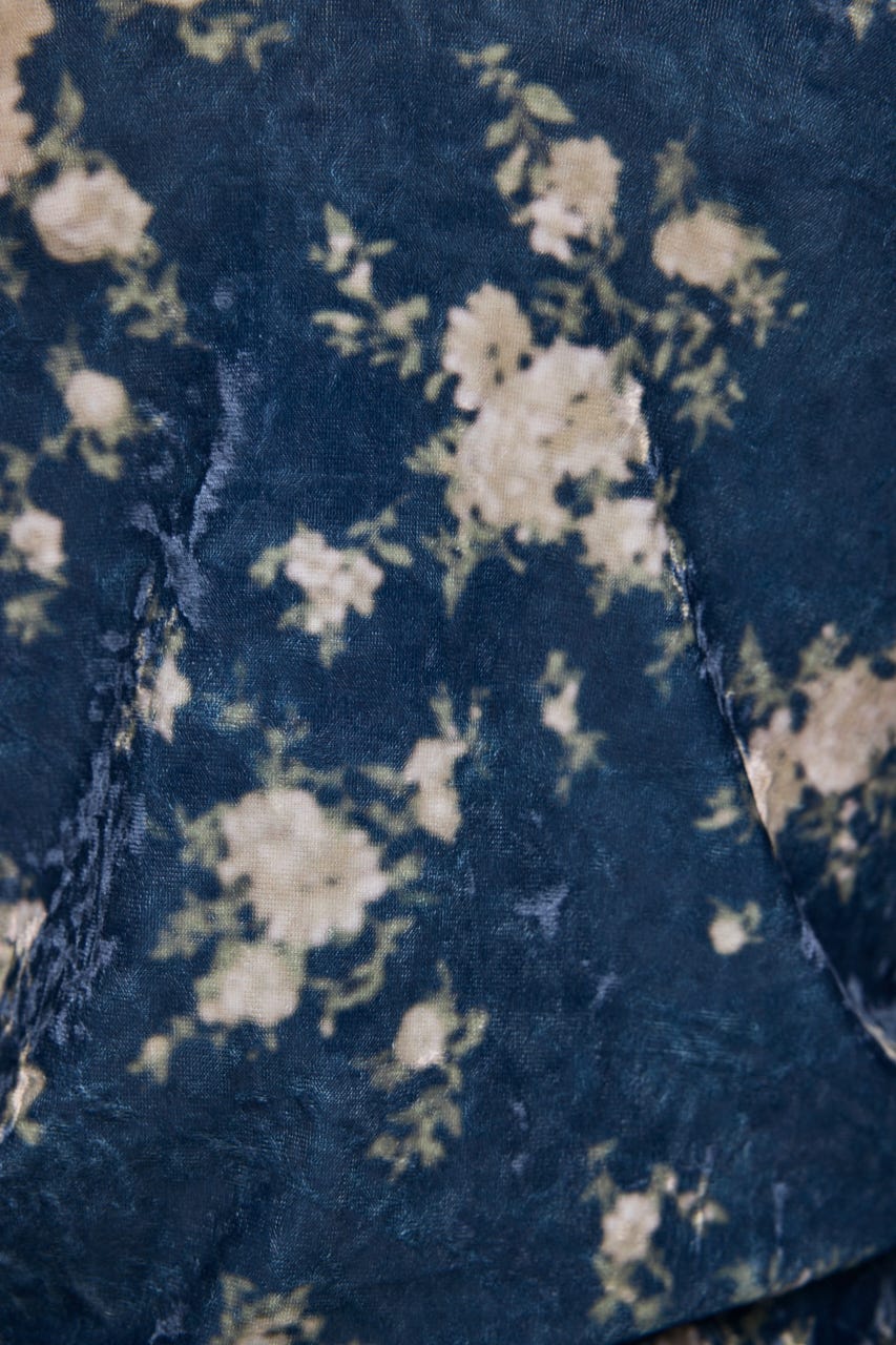 2WAY FLOWER VELOUR トップス NVY FREE