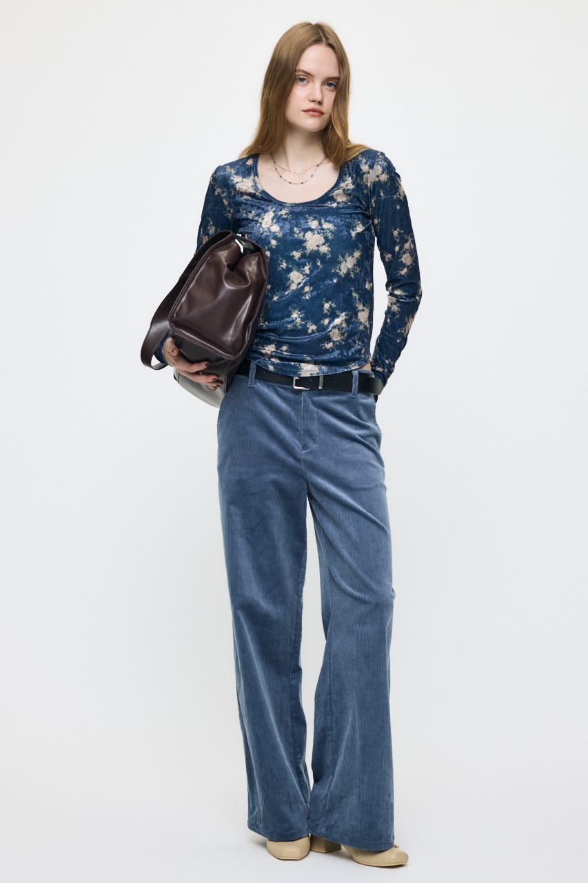 MOUSSY | 2WAY FLOWER VELOUR トップス (Tシャツ・カットソー(長袖