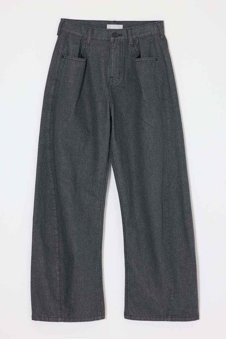 LOOSE WAIST CURVED ストレート BLK 1