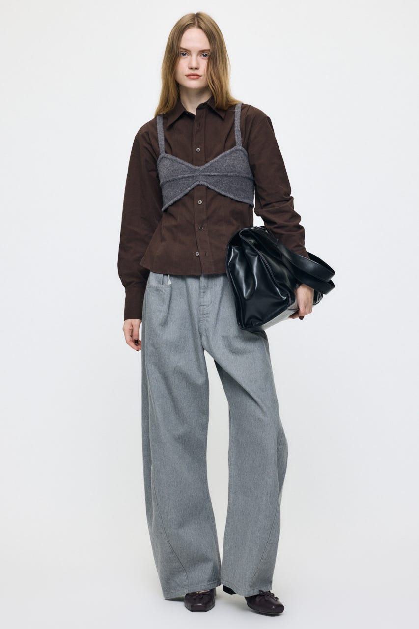 LOOSE WAIST CURVED ストレート GRY 0