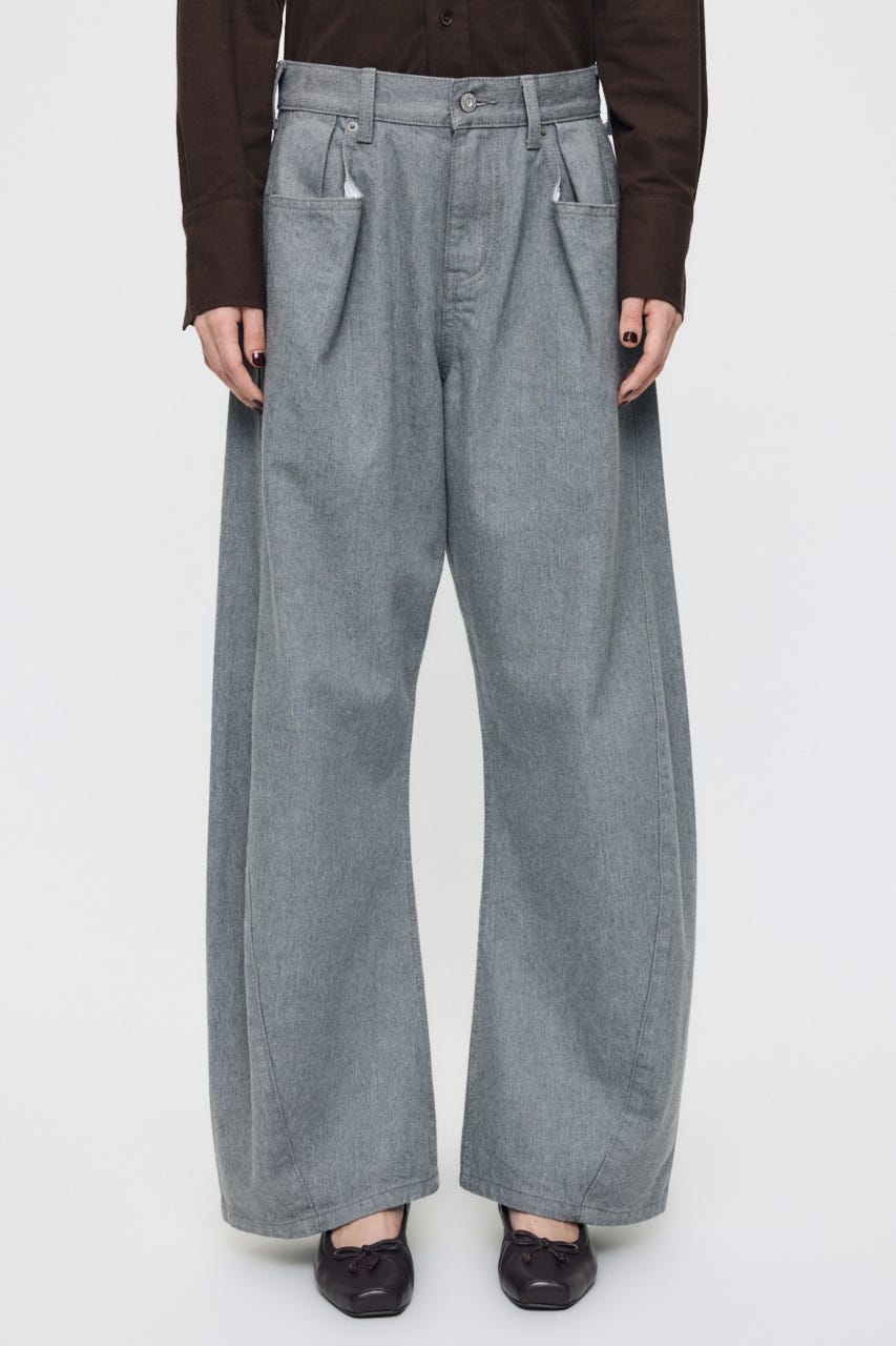 LOOSE WAIST CURVED ストレート GRY 0