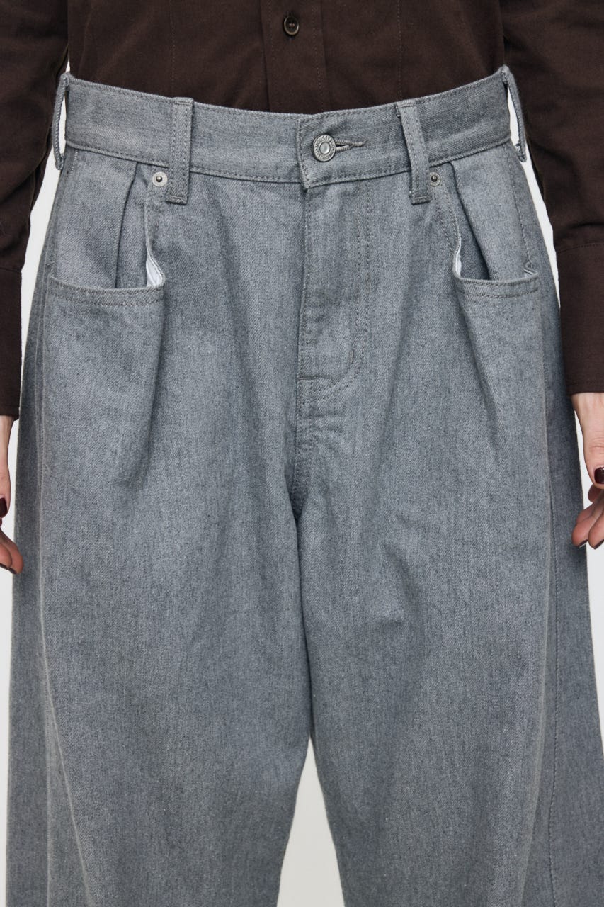 LOOSE WAIST CURVED ストレート GRY 0