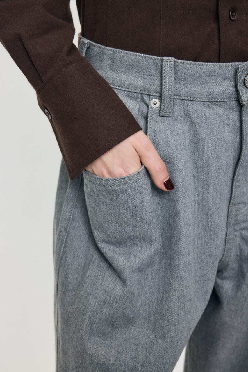 LOOSE WAIST CURVED ストレート GRY 0