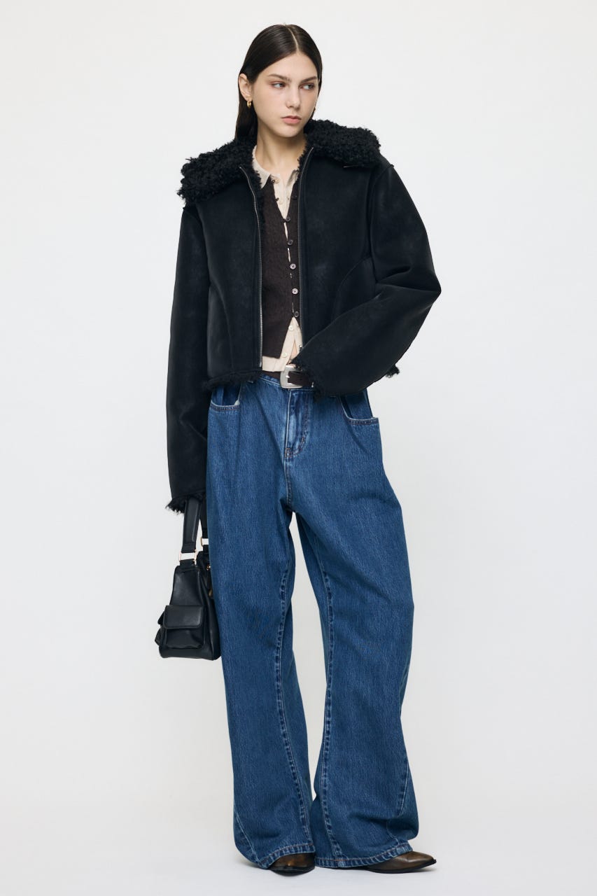 LOOSE WAIST DENIM ストレート BLU 2