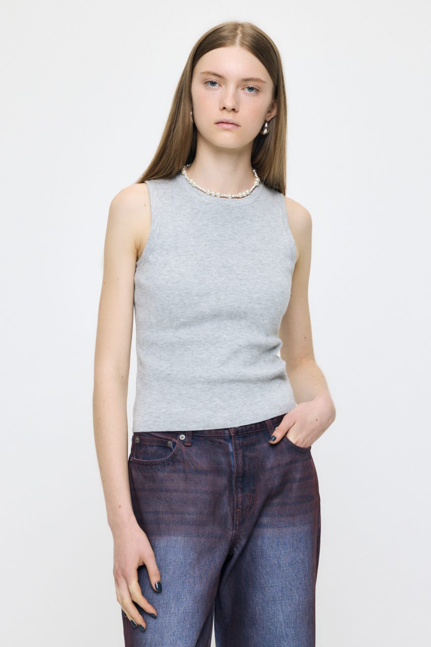 COMFORTABLE KNIT タンク T.GRY FREE