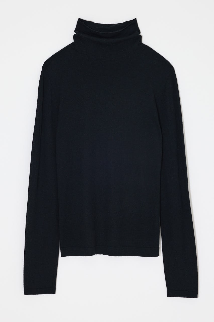 ES SHEER TURTLE KNIT トップス BLK FREE