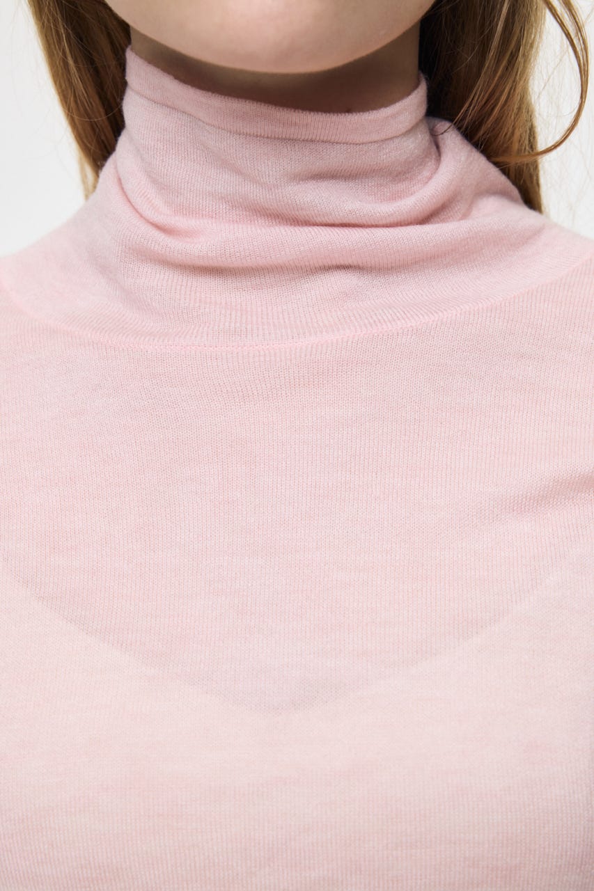 ES SHEER TURTLE KNIT トップス PNK FREE