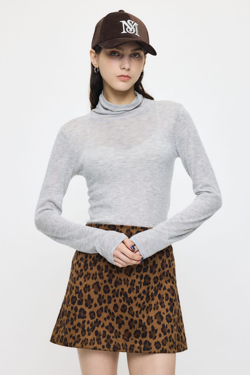 ES SHEER TURTLE KNIT トップス T.GRY FREE