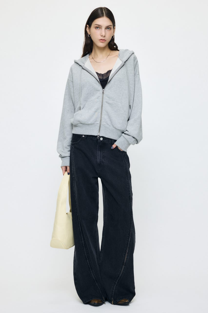 ZIPPER COCOON ストレート BLK 0